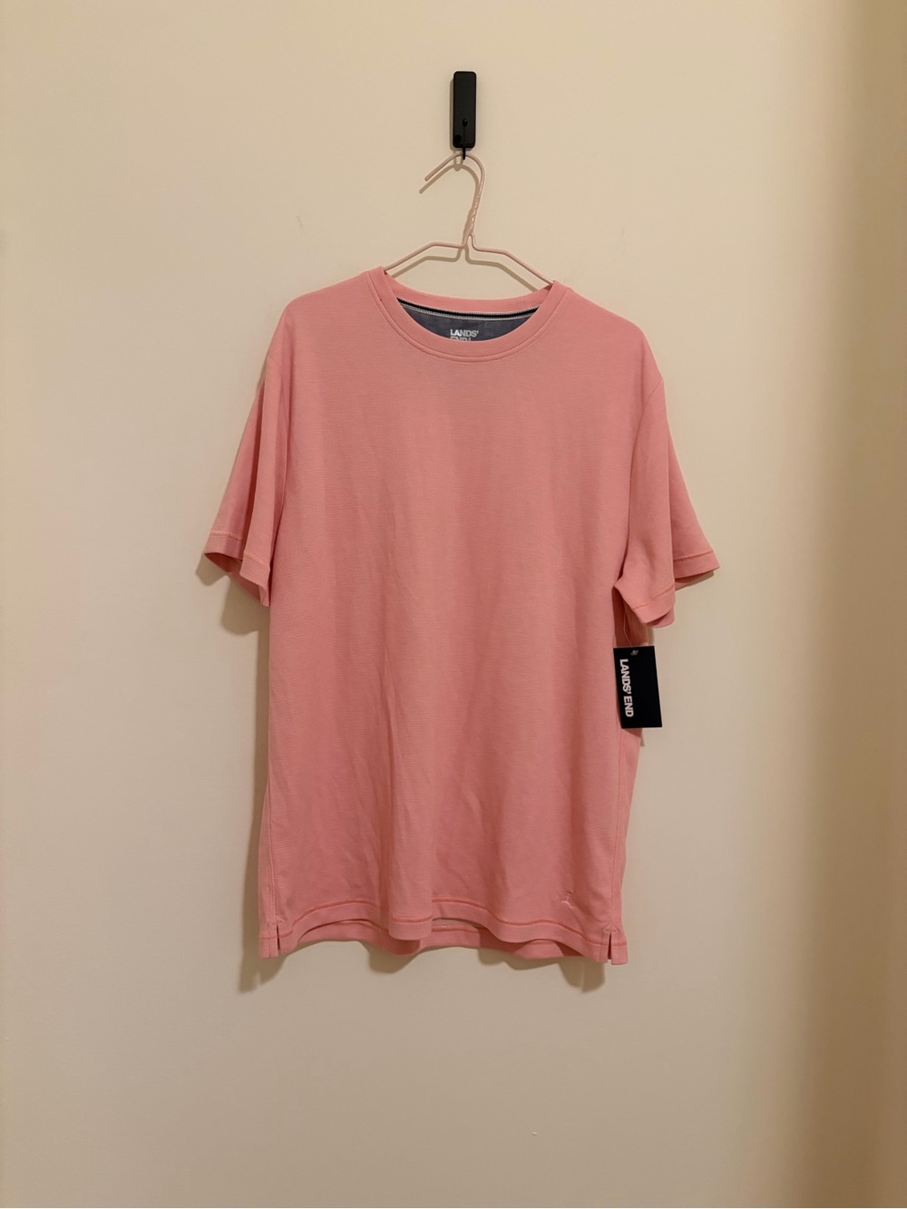 Lands' End Men's Short Sleeve Crewneck Tee - Dusty Pink